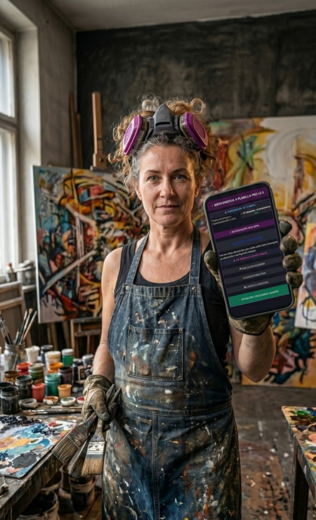 Artista calculando precios con Planilla Pro